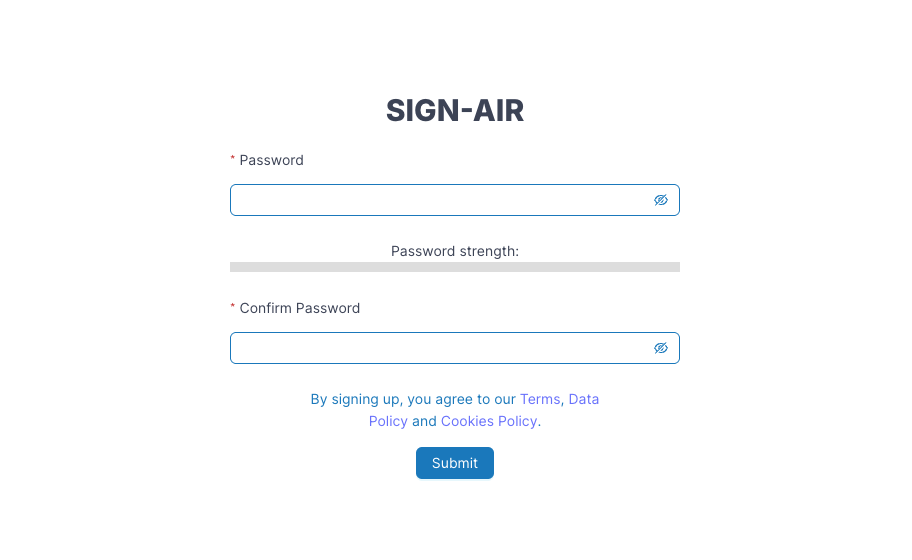 Set up a password and log in